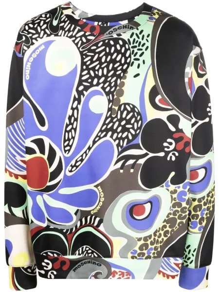 Dukserice Moschino s printom crna