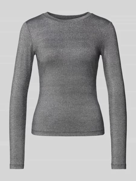 Bluzka z długim rękawem o kroju slim fit z mieszanki model ‘Eleinas’ Vila czarna