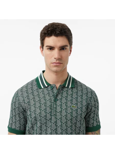Lacoste Koszulka Polo Z Monogramem Classic Fit zielona