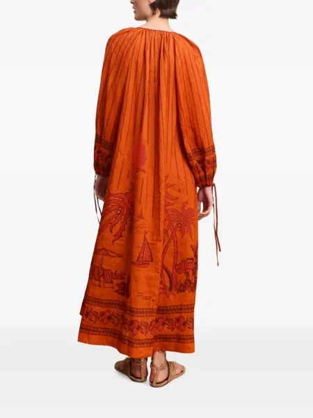 Rochie midi Alemais cu imagine portocaliu