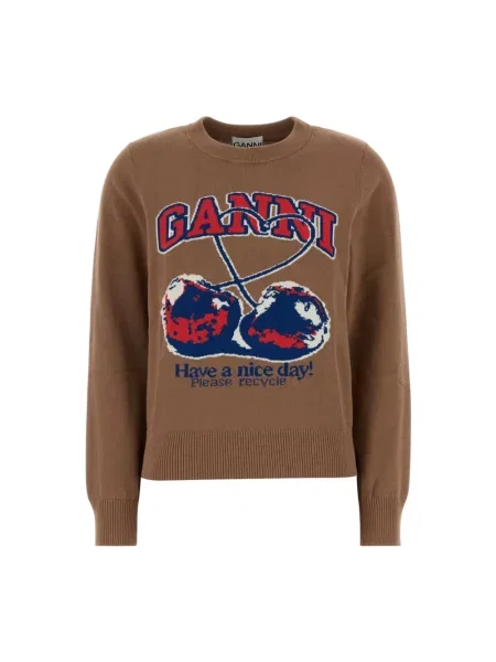Sweter Ganni brązowy