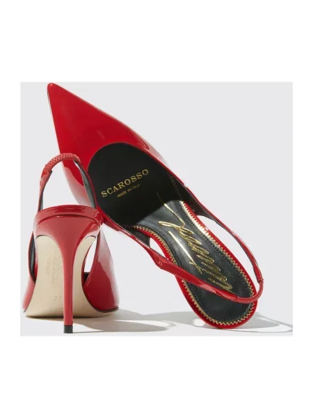 Lakierowana czółenka Scarosso skórzana czerwona