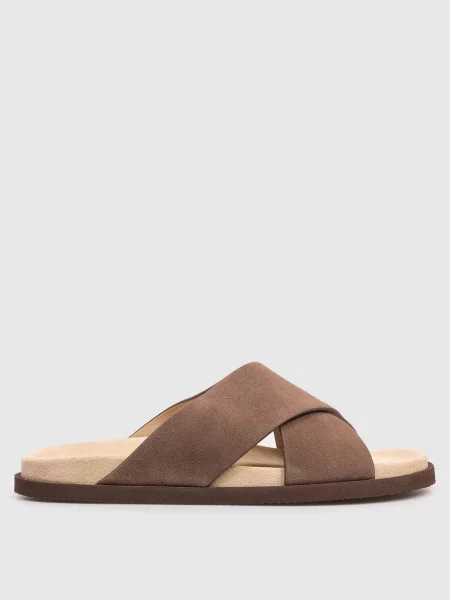 Замшеві шльопанці Brunello Cucinelli коричневі