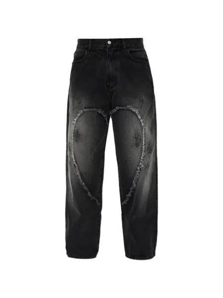 Blugi Carne Bollente cu motiv cu inimi negru