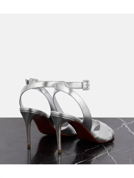 Sandale Christian Louboutin din piele argintiu