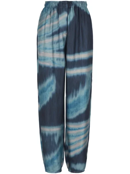 Pantaloni Giorgio Armani de mătase cu gradient albastru