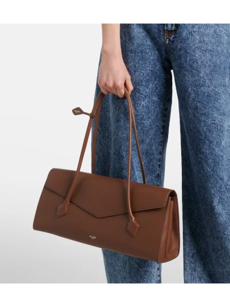 Geanta de piele Alaïa din piele maro