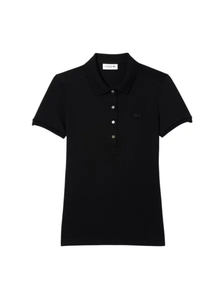 Lacoste T-shirt z kołnierzykiem czarny