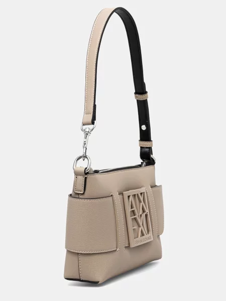 Armani Exchange hobo kabelka z imitace kůže béžová