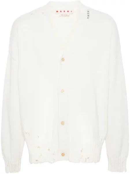Cardigan Marni cu decolteu în V alb