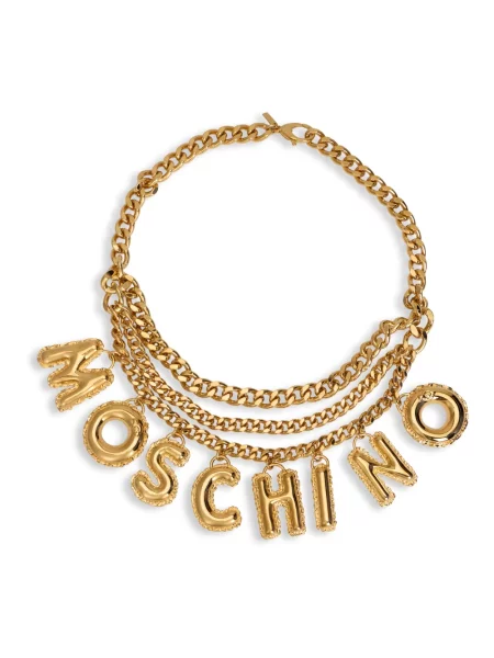 Bransoletka Moschino z logo żółta