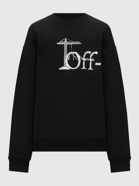 Світшот з контрастним принтом логотипа Off-white чорний