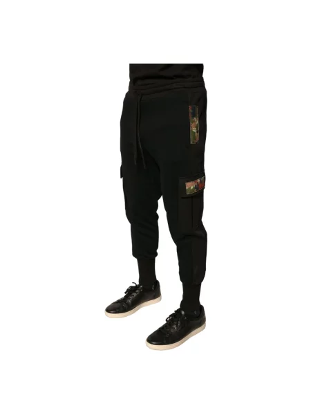 Spodnie cargo Dolce And Gabbana z logo czarne