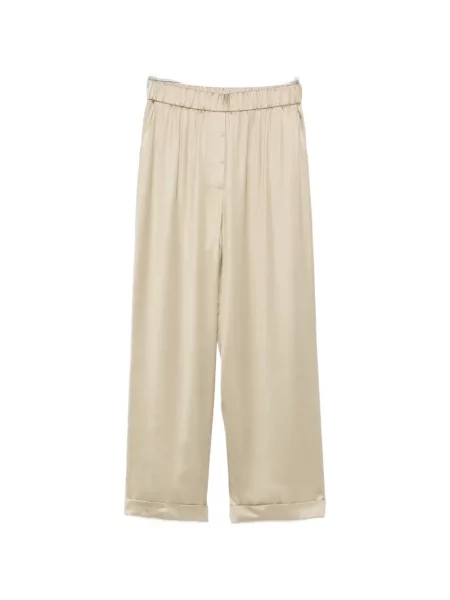 Pantaloni Peserico din satin verde