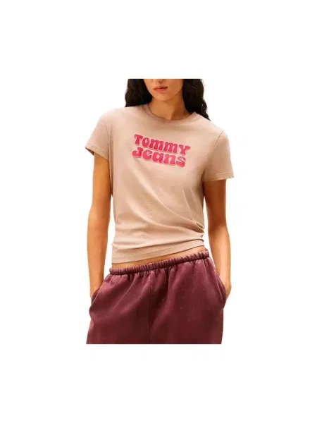 Tommy Jeans Koszulki Kobieta S Essential Logo Polo Shirts beżowy