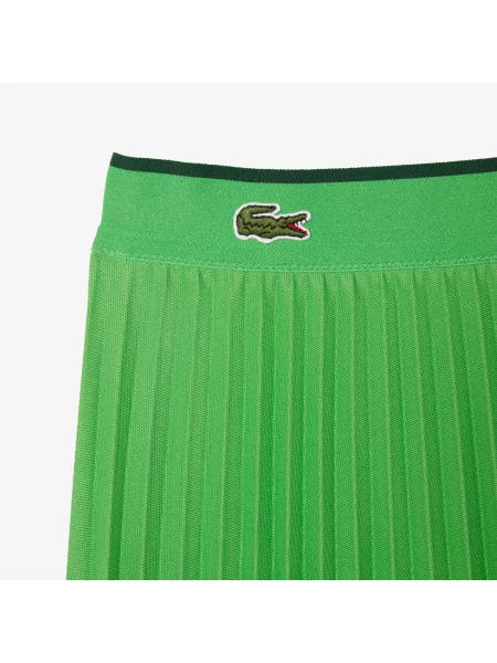Lacoste Spódnica Z Plisowaną Elastyczną Talią zielona
