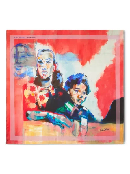 Fular Stuart Weitzman de mătase roșu