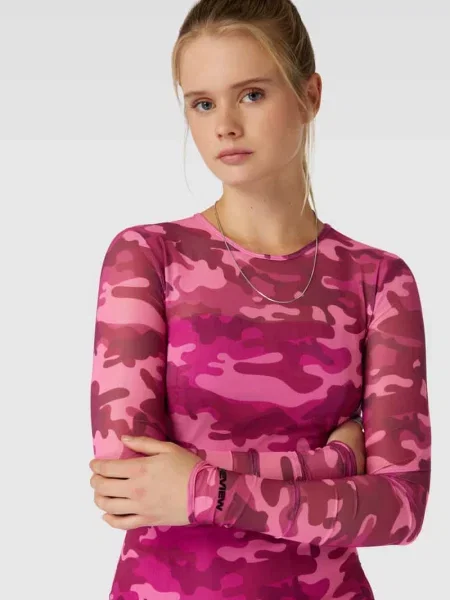 Sukienka mini z siateczki z długim rękawem Review