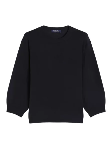 Lniany sweter Max Mara niebieski
