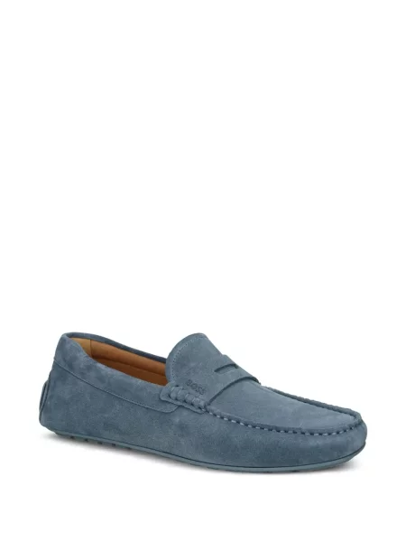 Pantofi loafer Boss din piele de căprioară albastru
