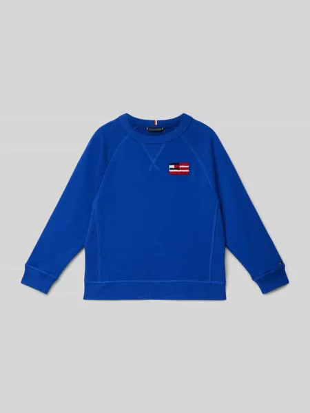 Bluza o kroju relaxed fit z wyhaftowanym logo Tommy Hilfiger Teens niebieska