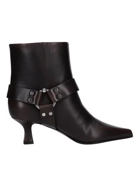 Buty do kostki 3juin skórzane brązowe