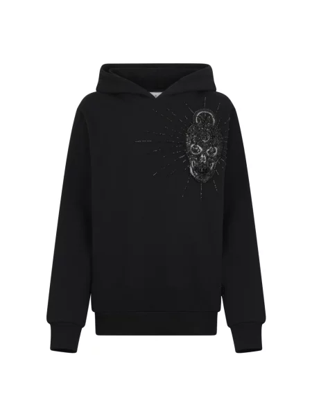 Bluza z kapturem Philipp Plein z kamieniami czarna