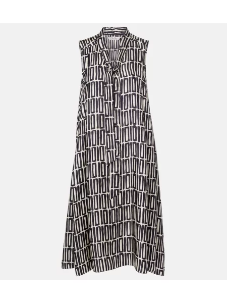 Svilena obleka midi obleka 's Max Mara nad koleni bež