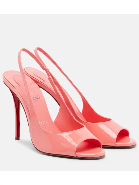 Sandale Christian Louboutin din piele de lac slingback roz