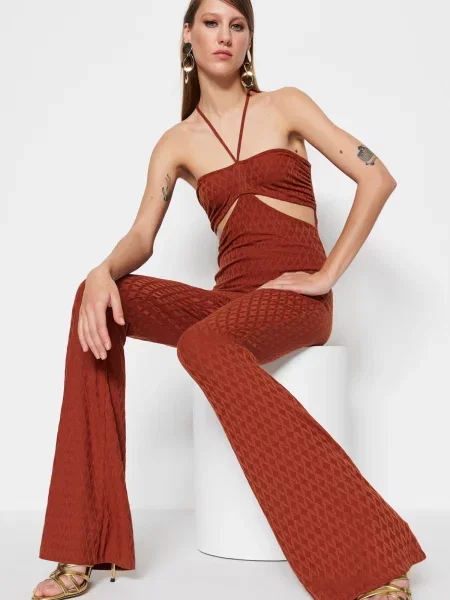 Pleten kombinezon Trendyol rdeča