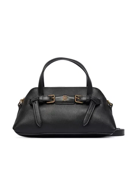 Geantă shopper Tommy Hilfiger cu cataramă negru