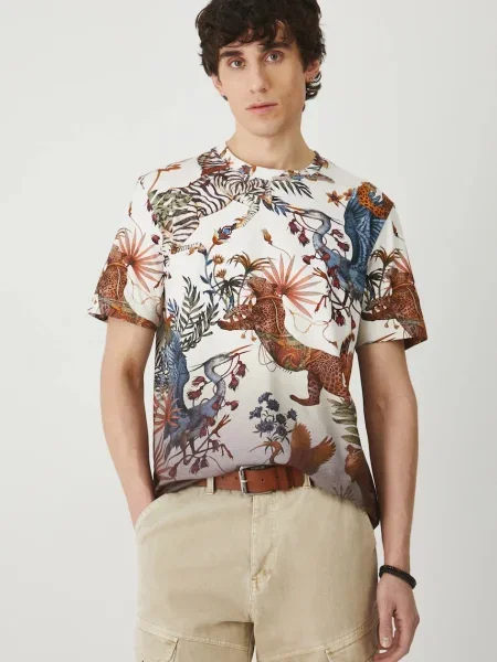 Тениска Medicine с десен бежово