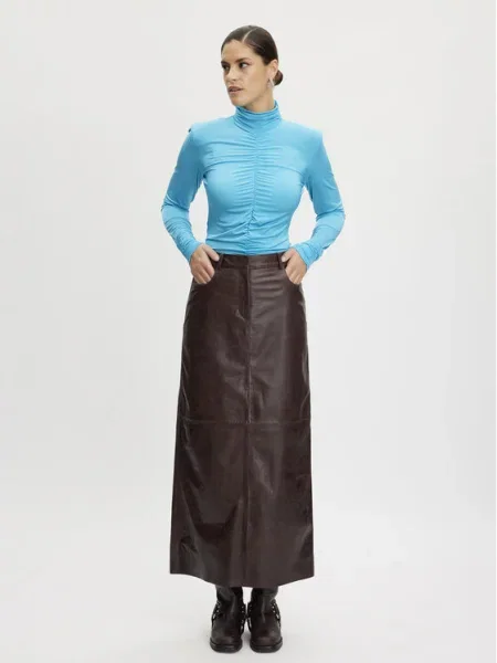 Gestuz Fustă din piele maro