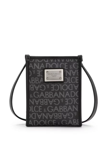 Geantă Dolce & Gabbana cu imagine din jacard negru