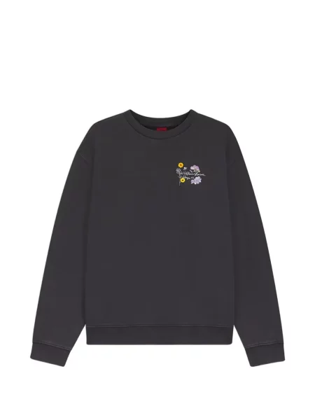 Bluza Hugo w kwiatki z nadrukiem z okrągłym dekoltem szara