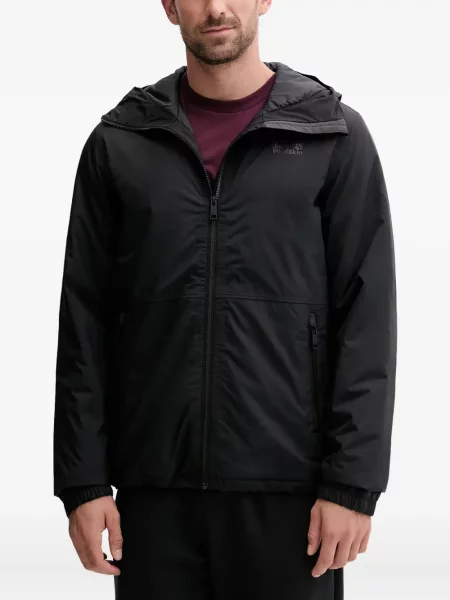 Geacă Jack Wolfskin cu glugă negru