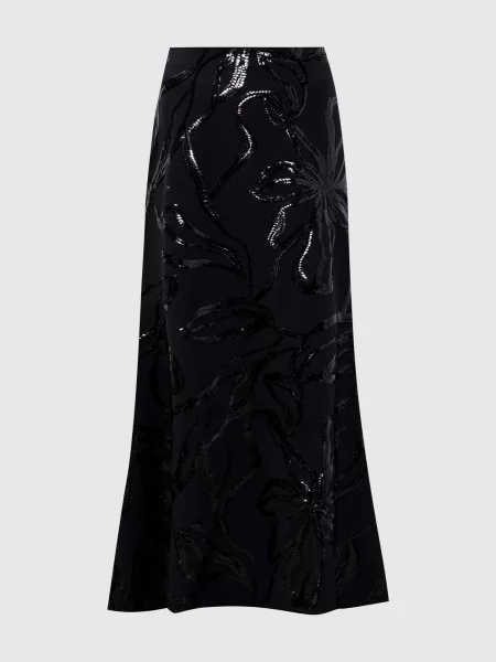 Спідниця максі з вовною Brunello Cucinelli чорна