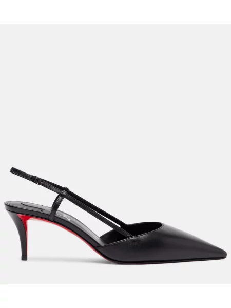 Usnjene salonarji Christian Louboutin z odprtimi petami črna
