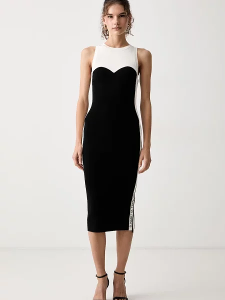 Elisabetta Franchi rochie cu vâscoză negru
