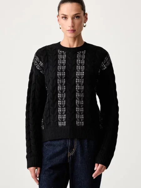 Guess pulover pentru femei cu CASSANDRA negru