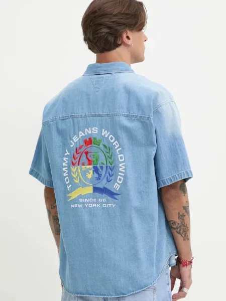 Jeans srajca Tommy Jeans modra
