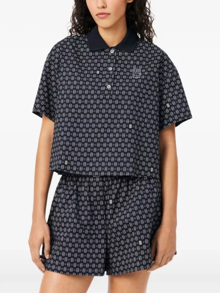Tricou polo Lacoste cu imagine tenis albastru