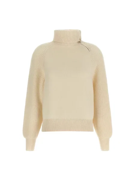 Krótki sweter Agnona wełniany beżowy