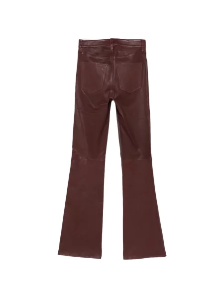 Pantaloni Frame din piele evazate roșu