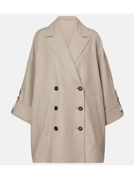 Geacă Brunello Cucinelli de lână bej