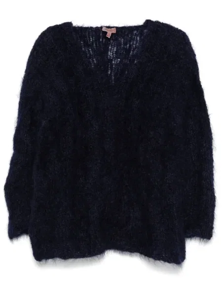 Pulover Romeo Gigli Pre-owned tricotate chunky tricot gros albastru