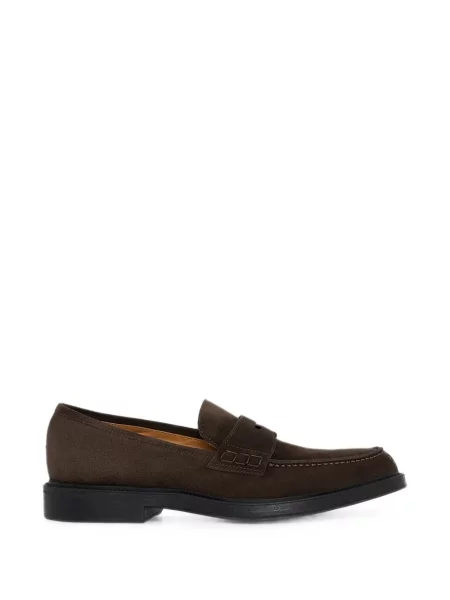 Pantofi loafer Kiton din piele de căprioară maro