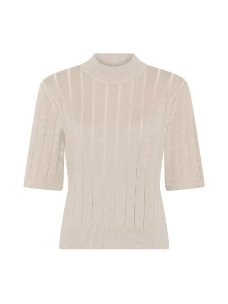 Bruuns Bazaar Swetry Kobieta S Anemonesbbglady Sweter Piaskowy Lurex beżowy