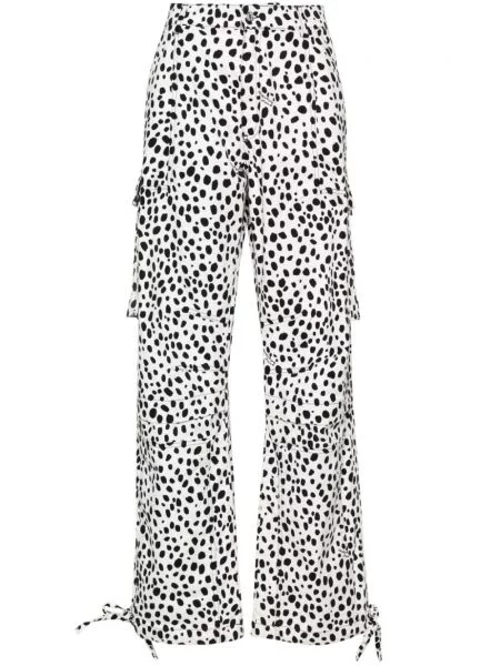 Pantaloni cargo Moschino cu imagine alb