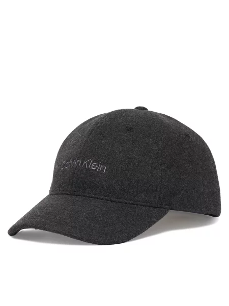 Kapa s šiltom Calvin Klein Embroidered Titlecase Logo Felt črna